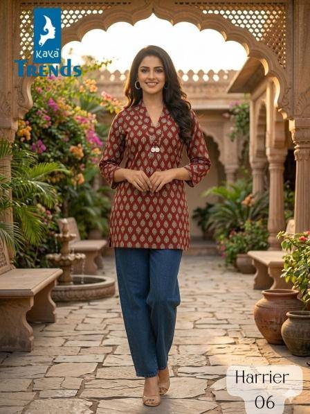 Kaya harrier cotton short top Kurtis at wholesale prices in Mumbai